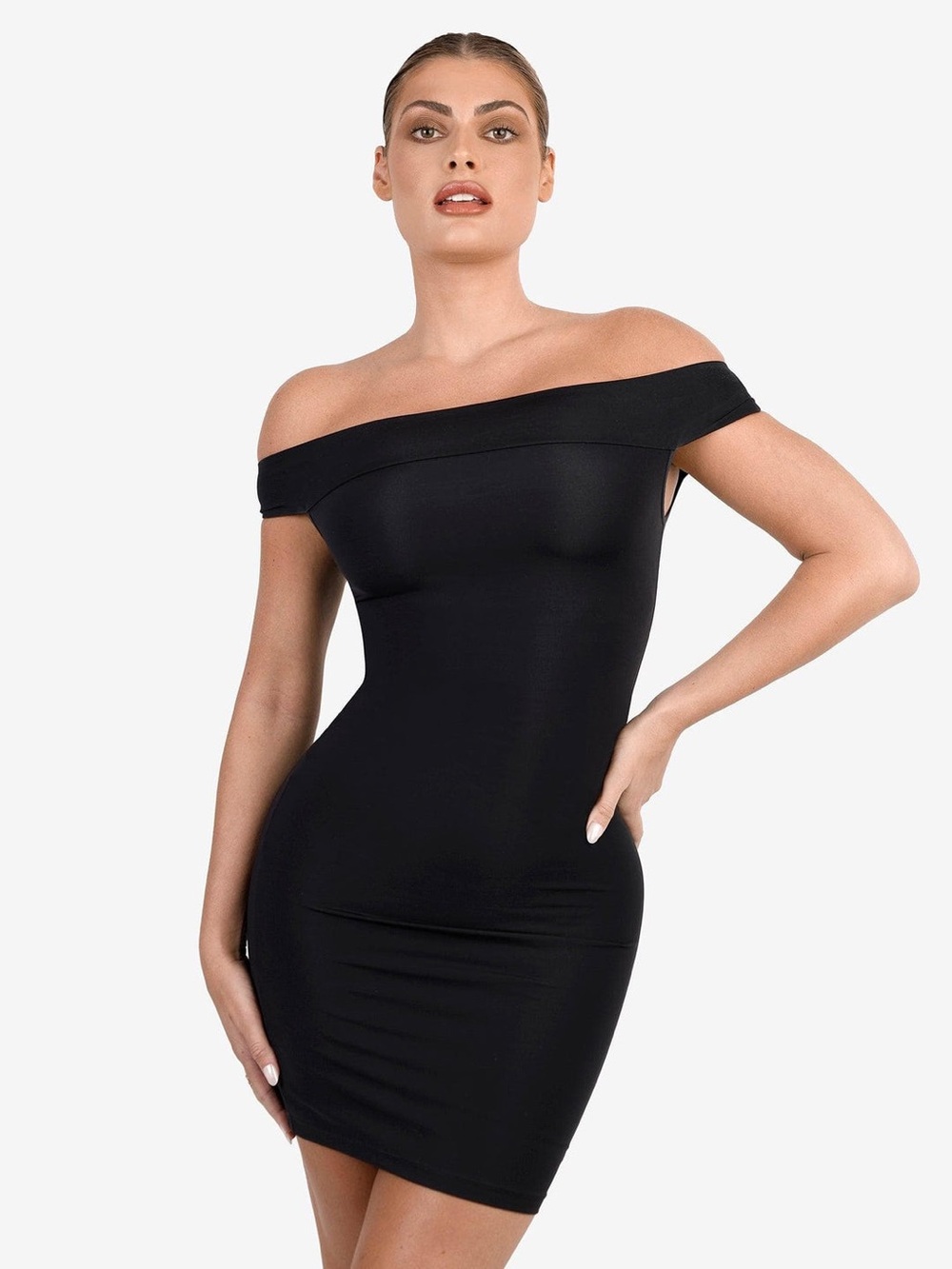 Popilush Shapewear Off-the-Shoulder Bodycon Mini Dress Small
